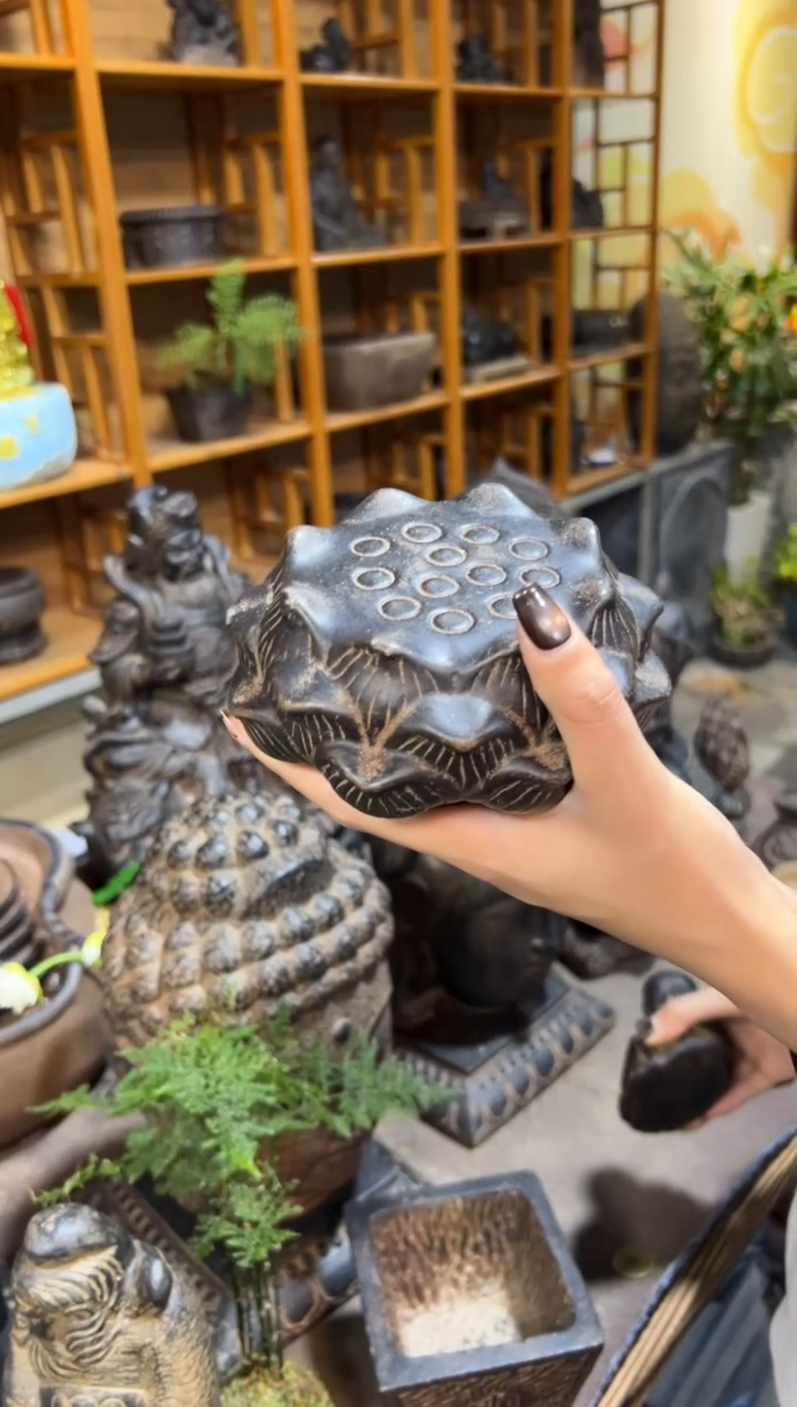 陶土莲蓬实心底座
