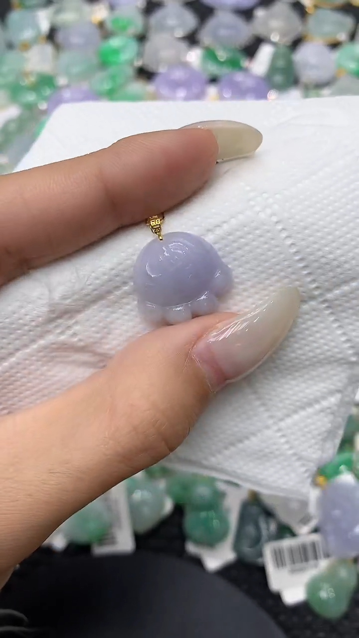 颈饰18K金镶嵌翡翠  11111111111