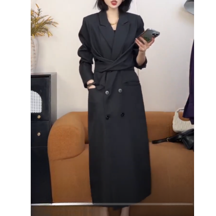 2025冬季新款时尚设计潮流百搭轻熟风高级感中长款风衣HBZX710015
