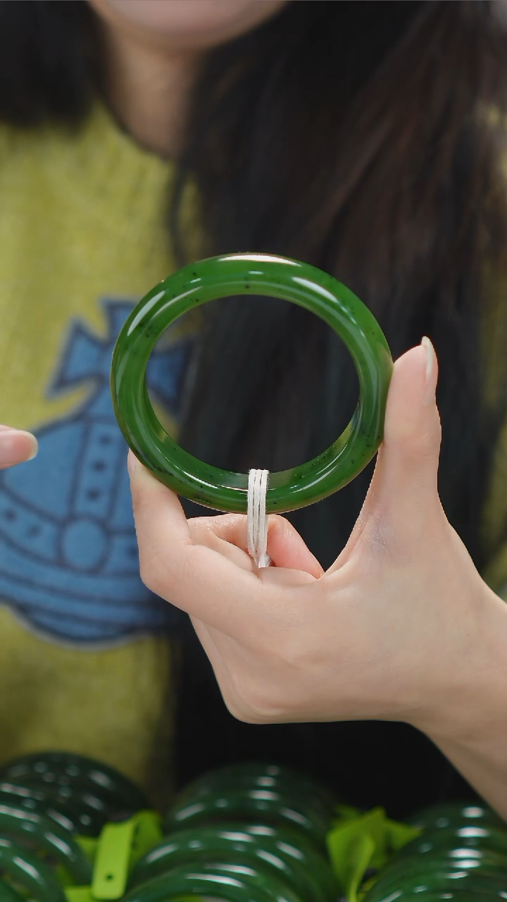 【闪购商品】和田玉手镯未镶嵌43【柚子来啦】和田玉拍一发一56