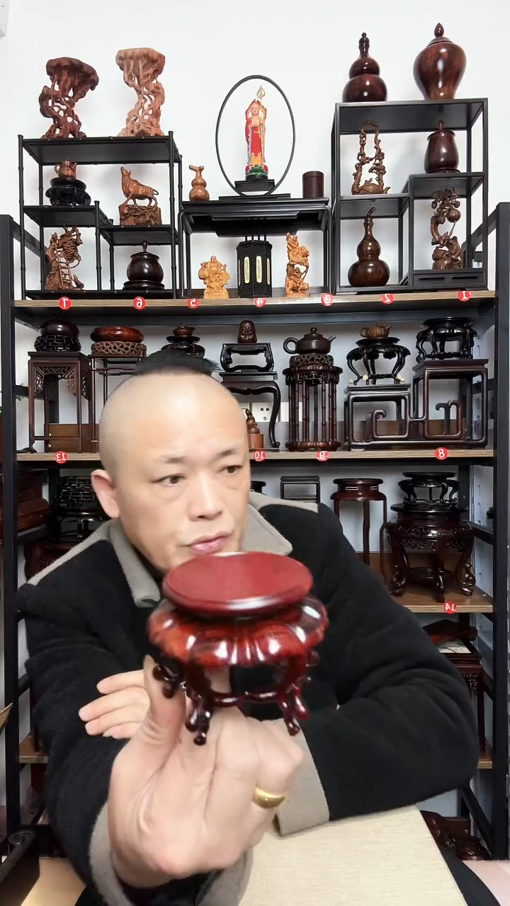 紫砂底座木内径6.5高6.5