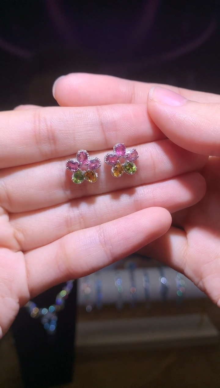 银S925镶嵌颈饰碧玺（晶盈阁严选）