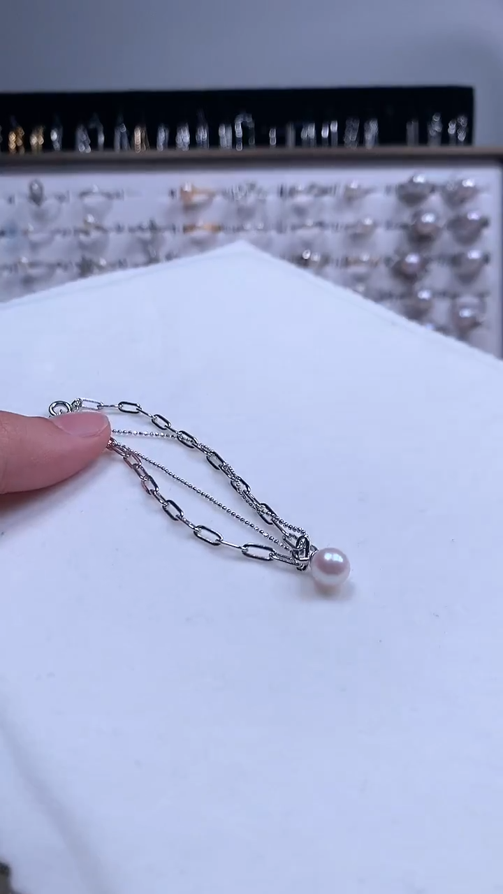 【闪购商品】海水珍珠手绳银S925镶嵌珍珠手链