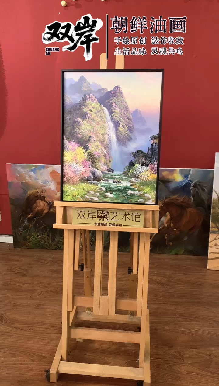 油画【91号】朝鲜原创手绘油画【Ⅰ级画家丨孤品佳作】【带框丨包邮】