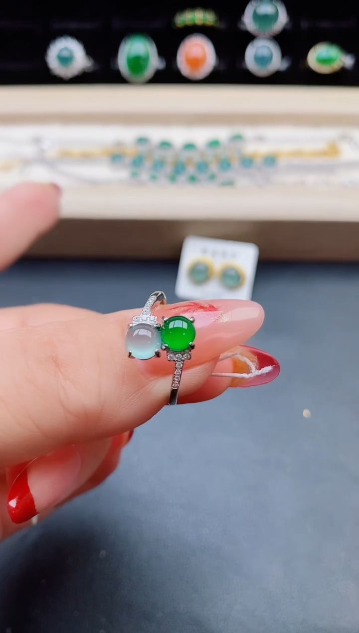 【闪购商品】翡翠戒指银S925镶嵌508550