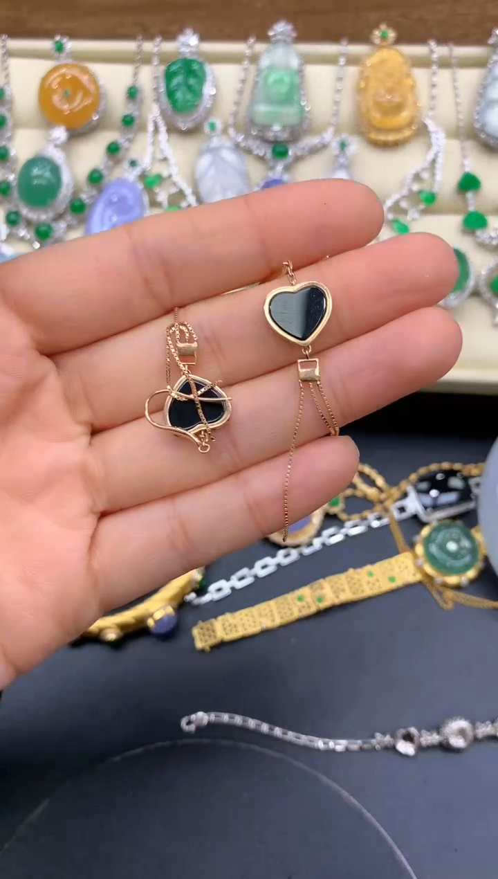 【闪购商品】翡翠耳饰18K金镶嵌287-中国好珍宝