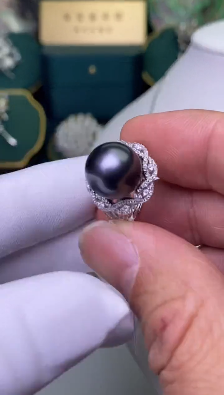 【闪购商品】海水珍珠戒指银S925镶嵌12-13