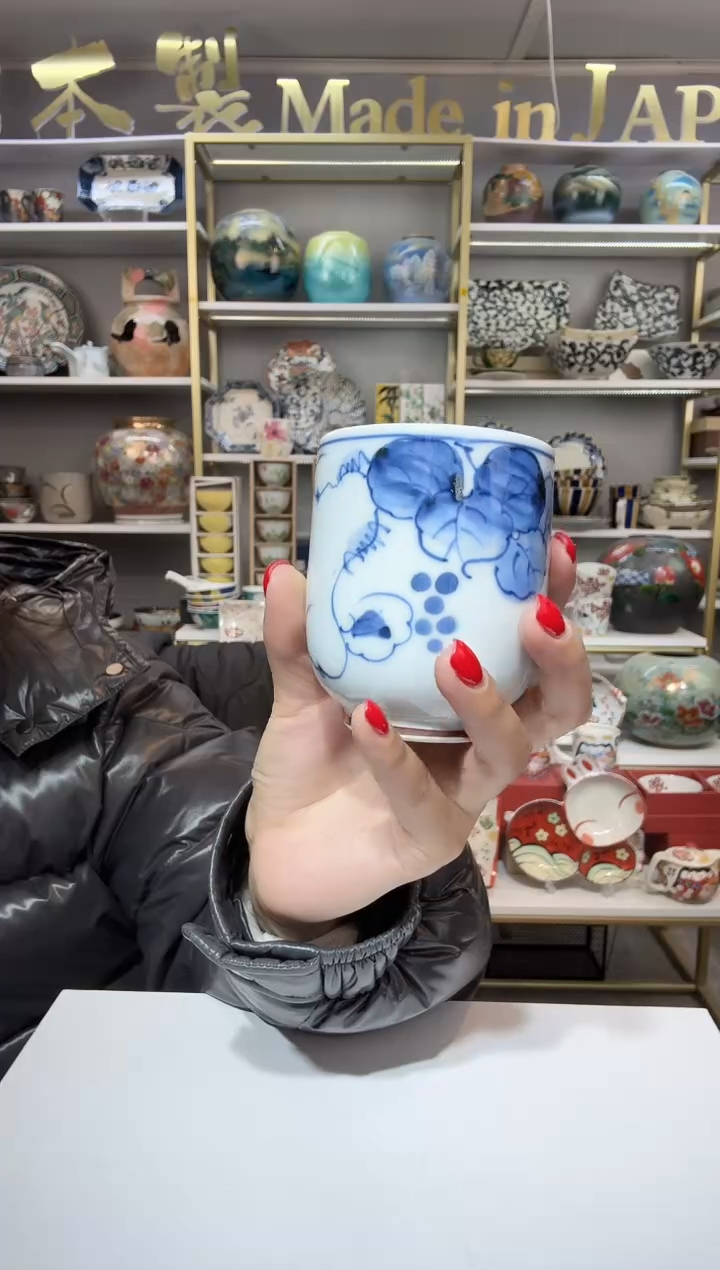 陶瓷青花手握杯2只装