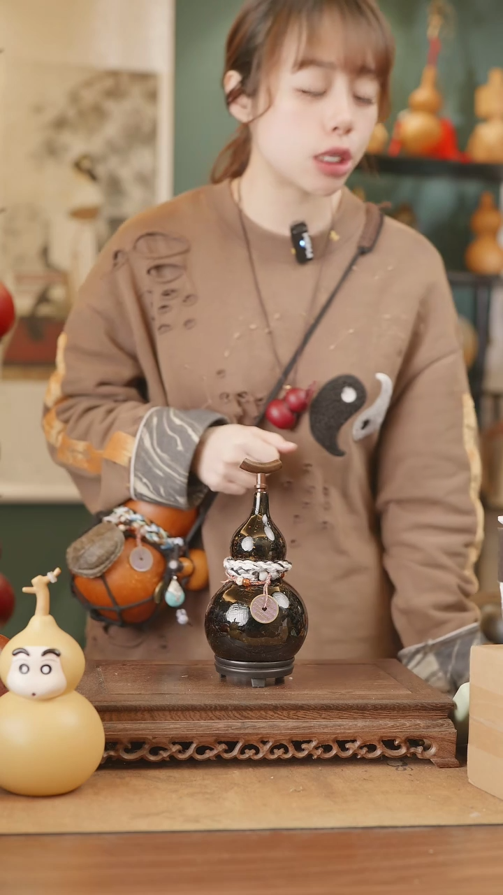 【闪购商品】217号精品天然大漆工艺防渗内胆酒葫芦~