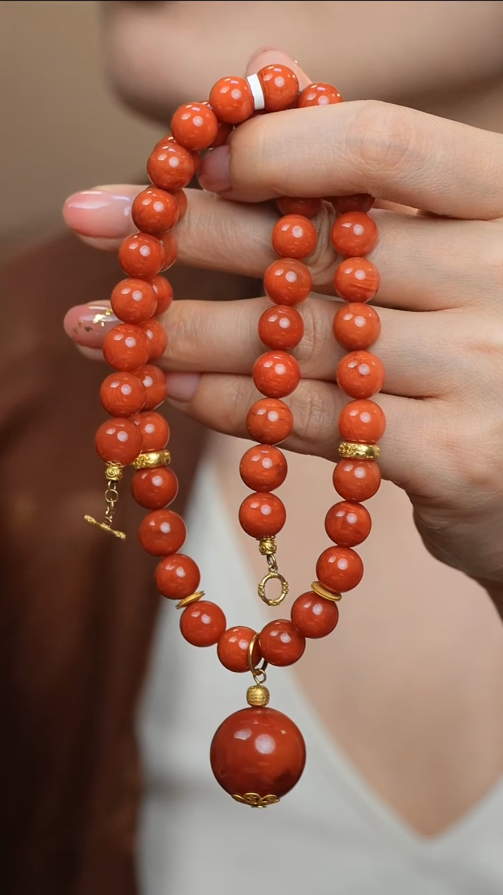 【闪购商品】南红玛瑙项链18K金镶嵌@X-38@