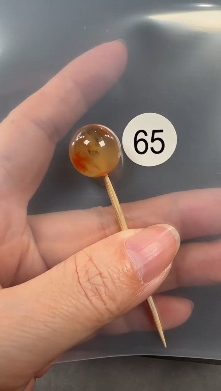 未镶嵌南红玛瑙珠宝半成品阳**我原矿无优化无胶裂三色单珠13.6