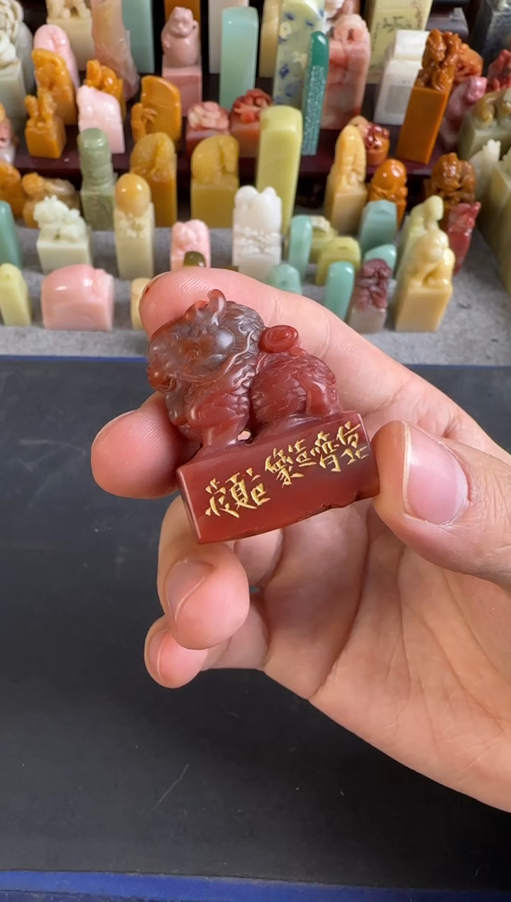 老挝石印石张庆收佛造像