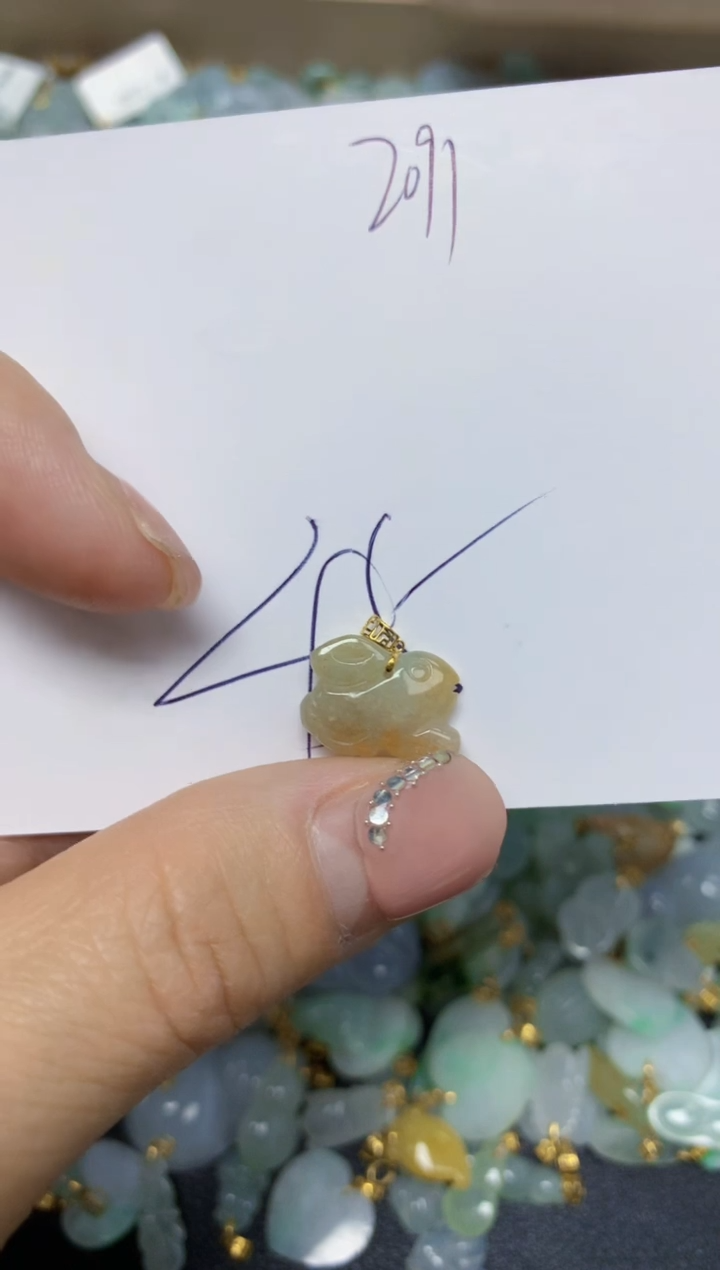 【闪购商品】翡翠挂件18K金镶嵌 天然翡翠A货