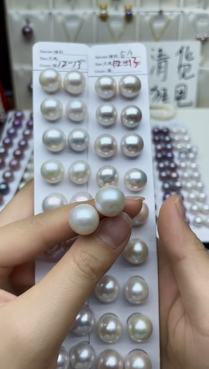 银S925镶嵌淡水珍珠耳饰耳钉多其性发其一