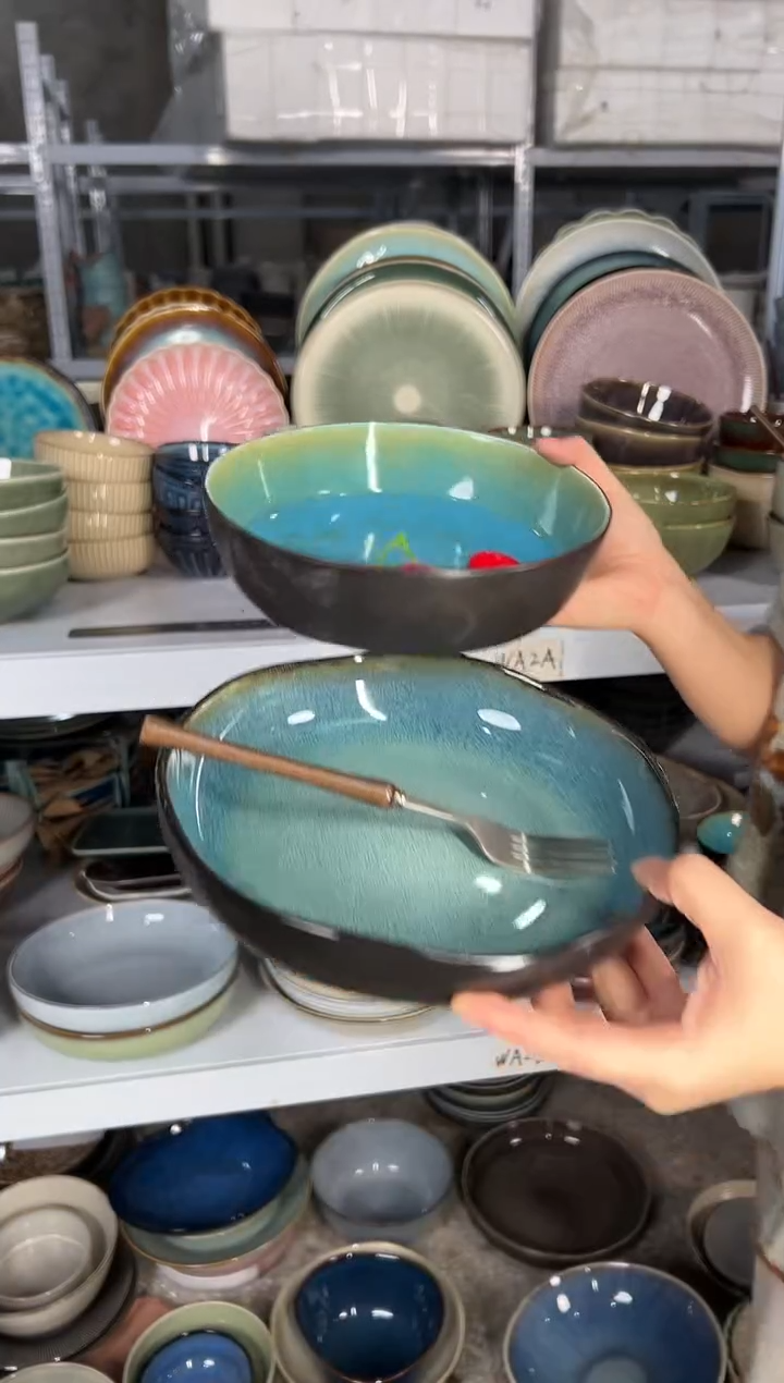 陶瓷外贸尾货瑕疵满20包邮X2深盘