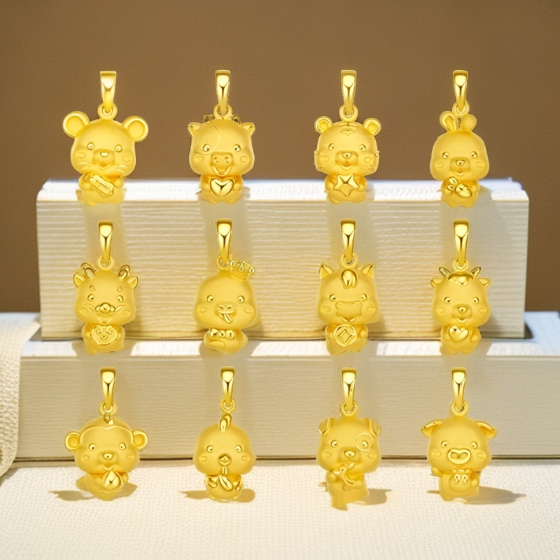 吊坠足银 十二生肖吊坠小众创意项链百搭时尚锁骨批发手工古法