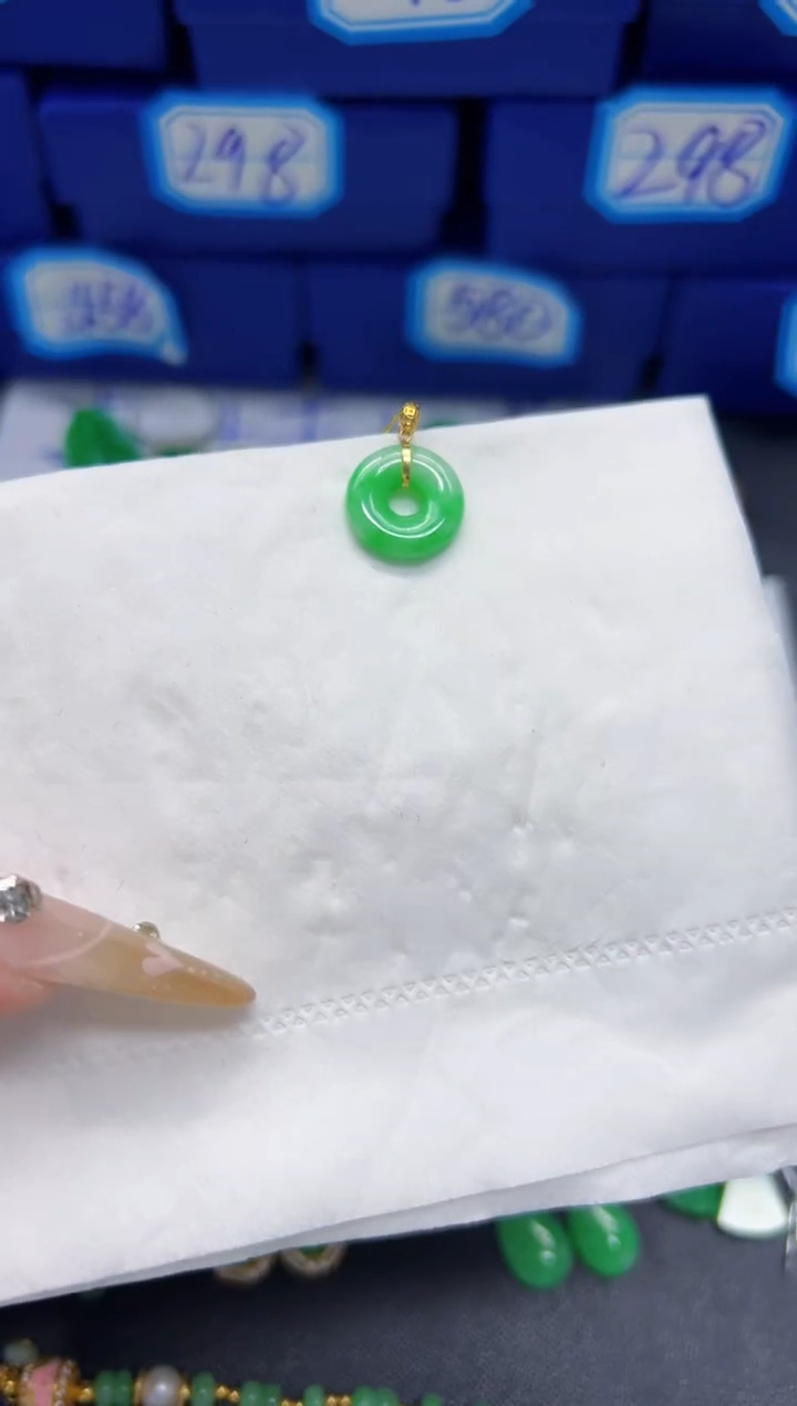 【闪购商品】翡翠颈饰18K金镶嵌Y缅料A货/支持复检/一件