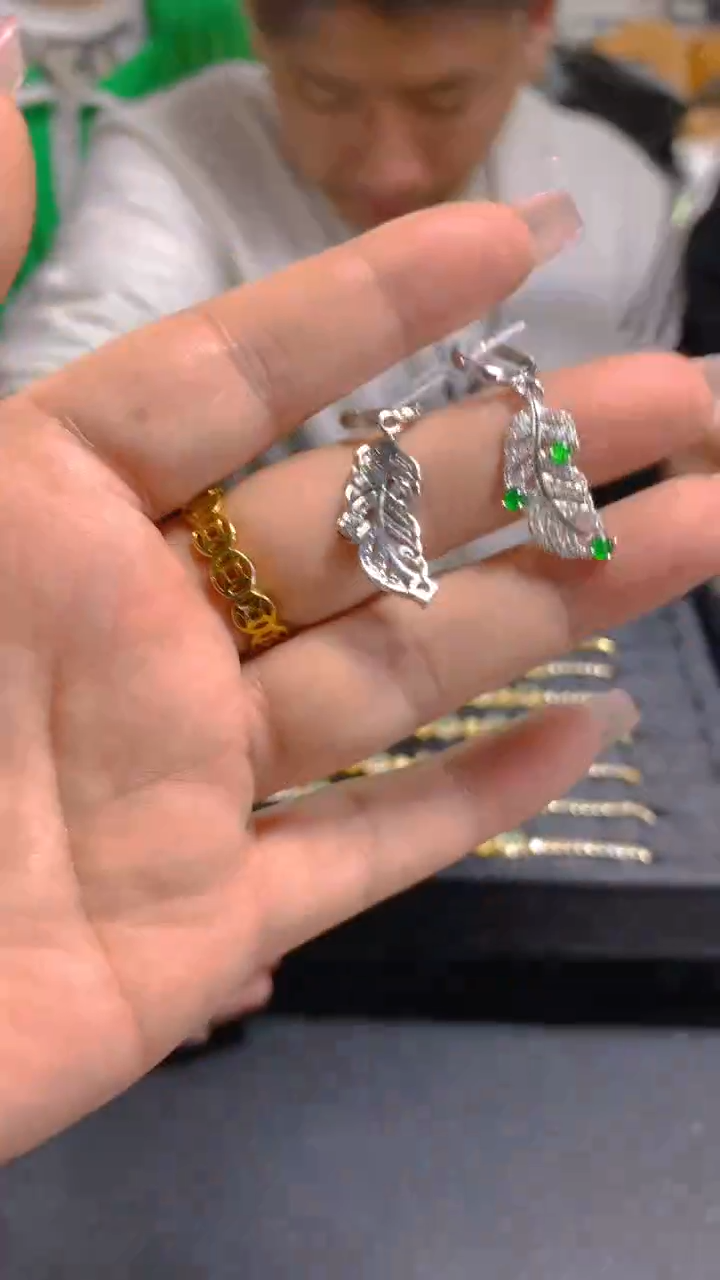 【闪购商品】翡翠耳饰未镶嵌0212854009多样性发其一