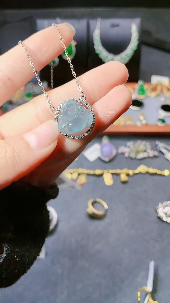 【闪购商品】翡翠项链银S925镶嵌项链