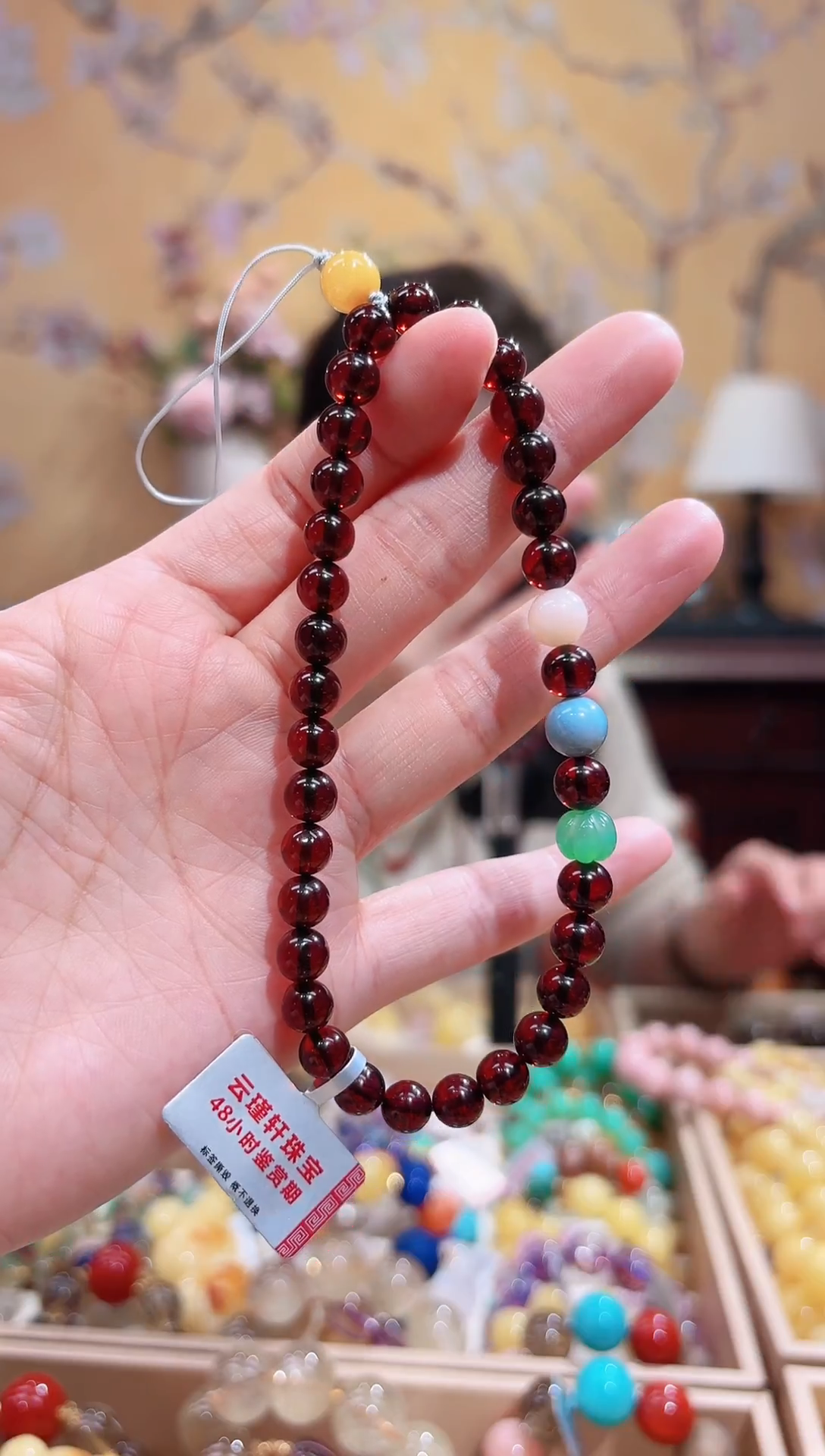 手链血珀未镶嵌天然蜜蜡血珀设计款