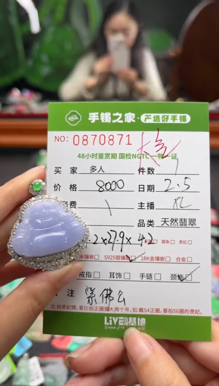 【闪购商品】翡翠颈饰银S925镶嵌多人