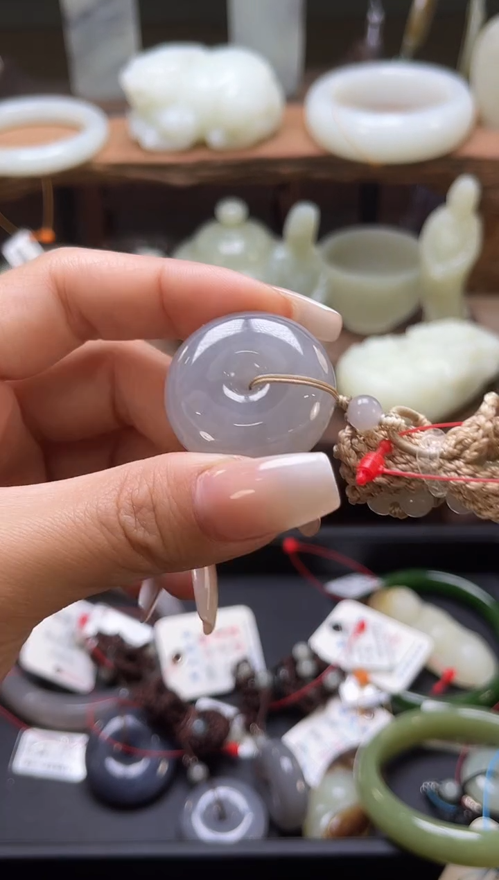 【闪购商品】和田玉吊坠未镶嵌青海烟紫平安扣9003349