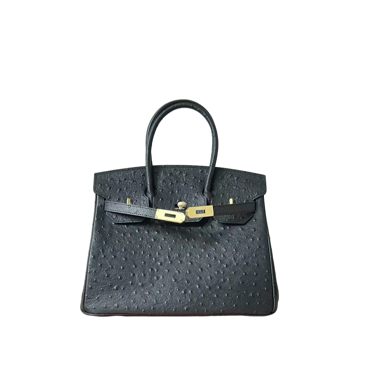 丽华女包【BK子夜黑30*16*22进口皮鸵鸟纹轻奢】气质时尚百搭