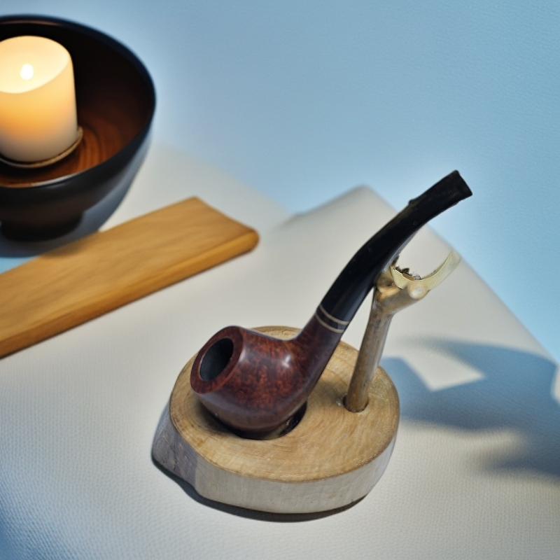 贝莱诺优雅系列石楠木光面苹果弯斗烟斗