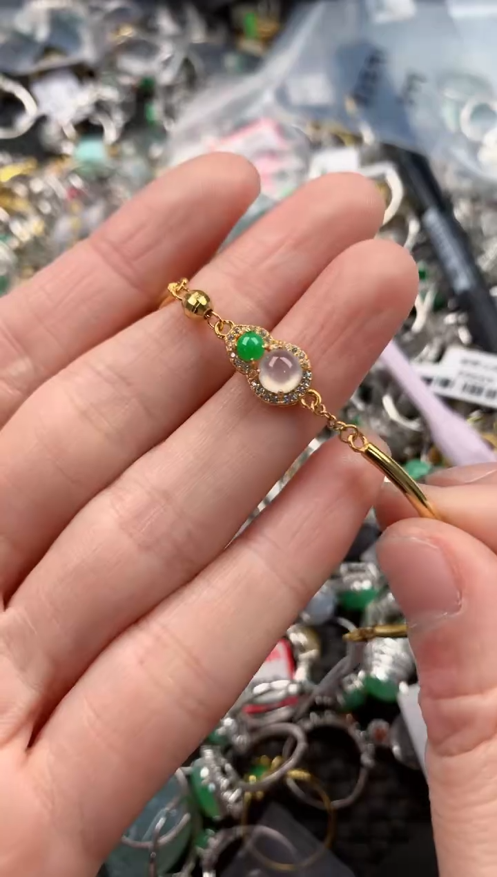 银S925镶嵌戒指翡翠555   6