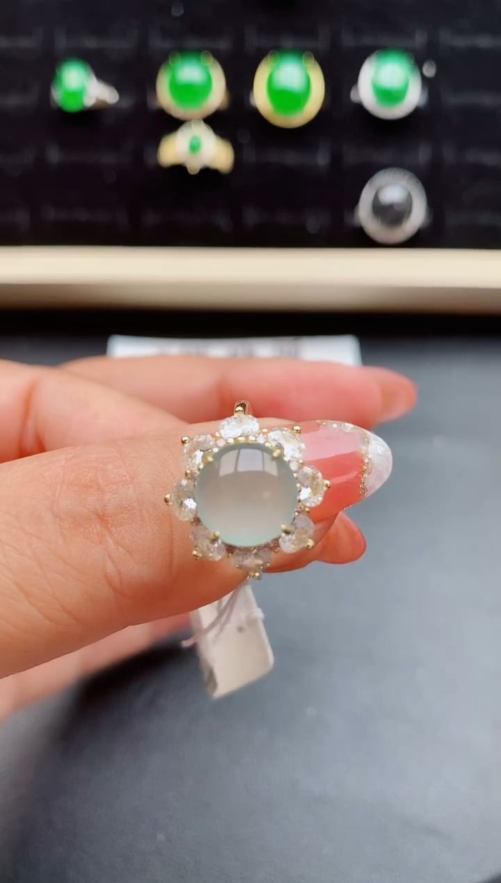 【闪购商品】翡翠戒指银S925镶嵌850800