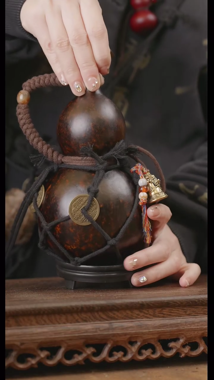 【闪购商品】87号精品天然大漆工艺防渗内胆酒葫芦~