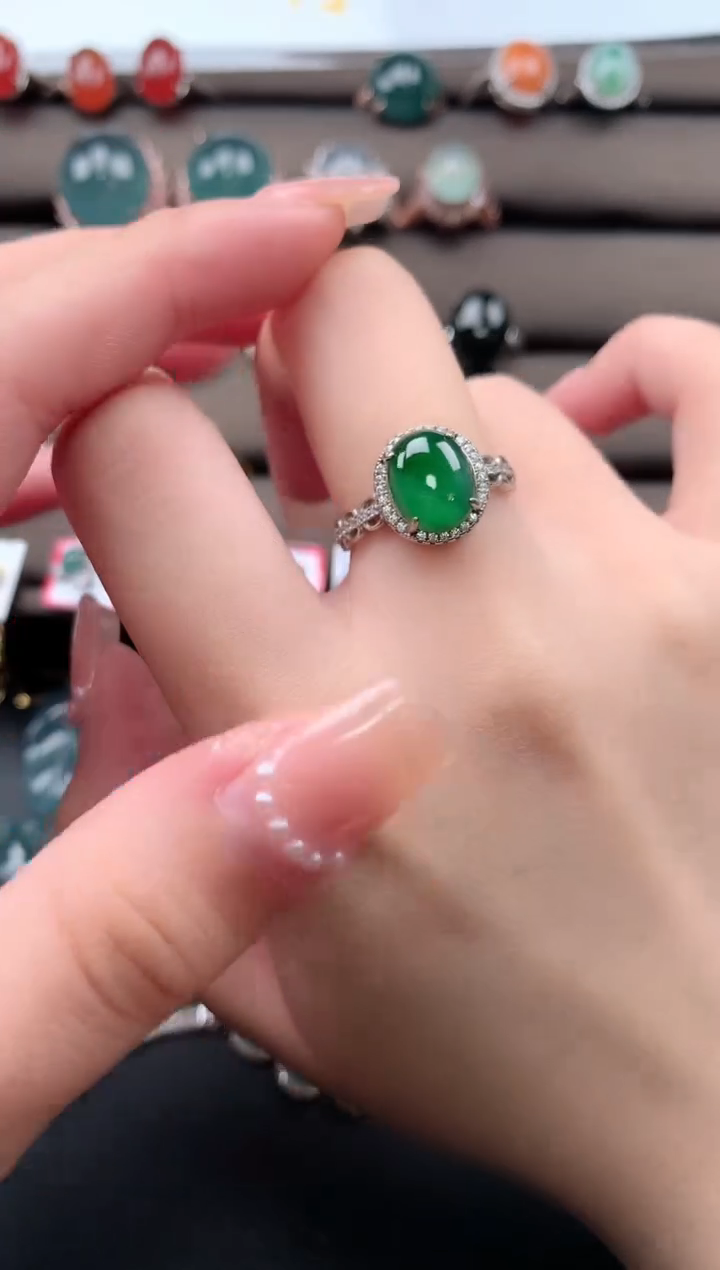 【闪购商品】翡翠戒指银S925镶嵌521451