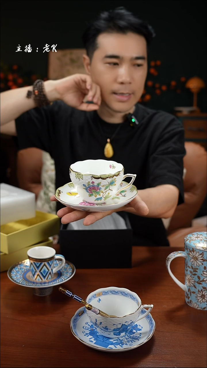 高端礼品（HR家）维多利亚女王花园单杯碟花卉蝴蝶款-TY