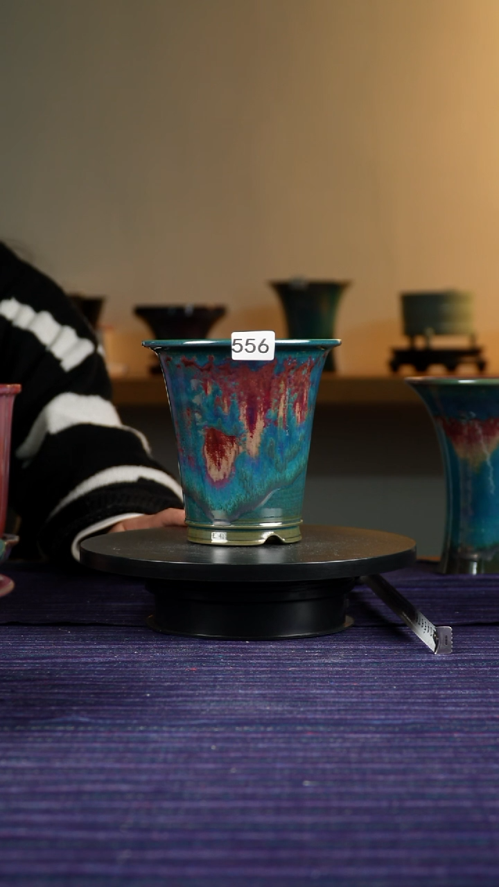 回***然556窑变斗笠兰花盆