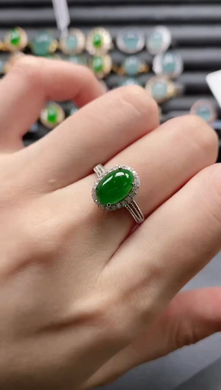 【闪购商品】翡翠戒指银S925镶嵌51151