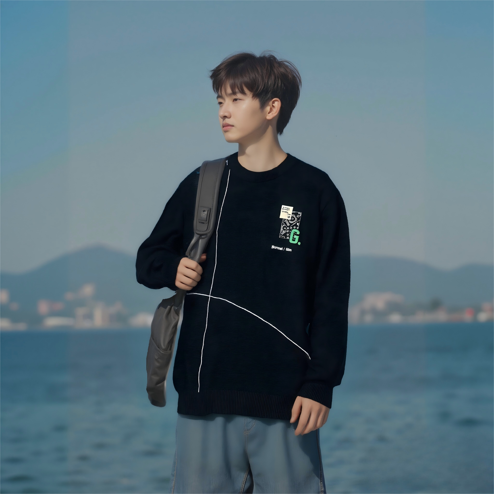 【潮牌毛衣】-031-欧潮阔版私服毛衣男女同款--