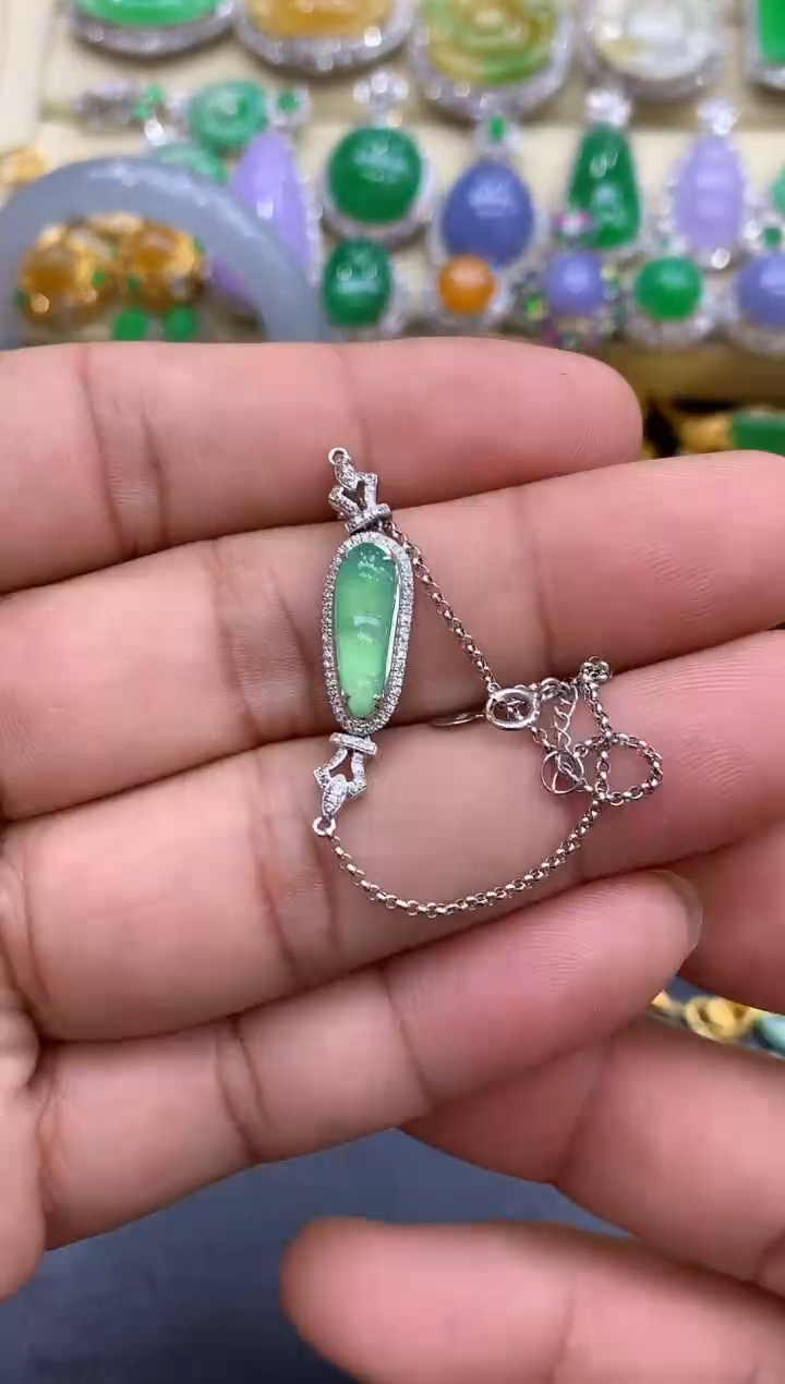 18K金镶嵌手链翡翠299-中国好珍宝