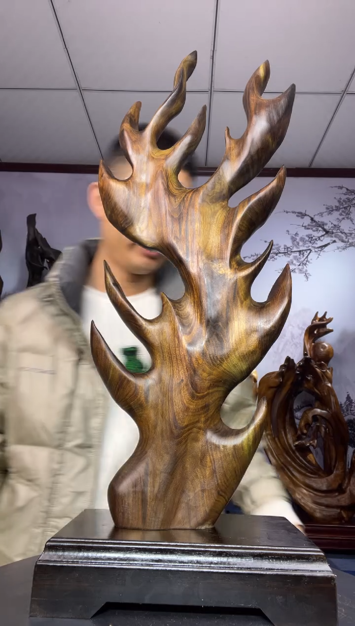 金丝楠木雕款随**安金丝楠木工艺品摆件