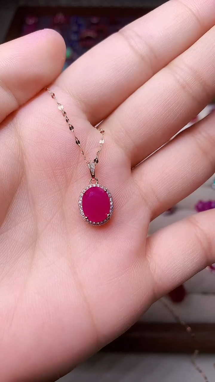 【闪购商品】红宝石吊坠(赠链)银S925镶嵌000