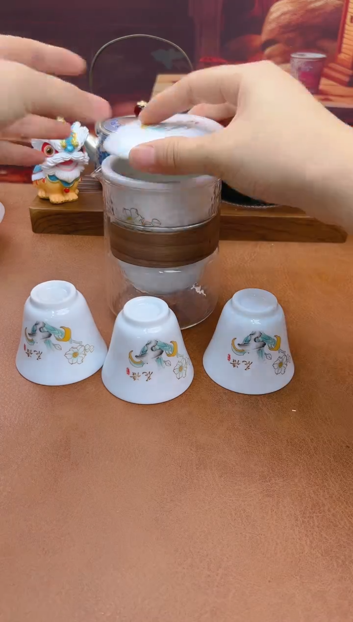 陶瓷茶具摆件旅行套组