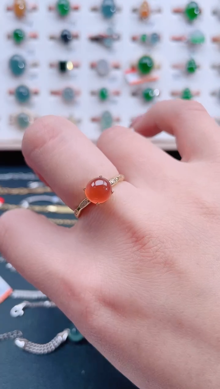 未镶嵌南红玛瑙戒指天然南红