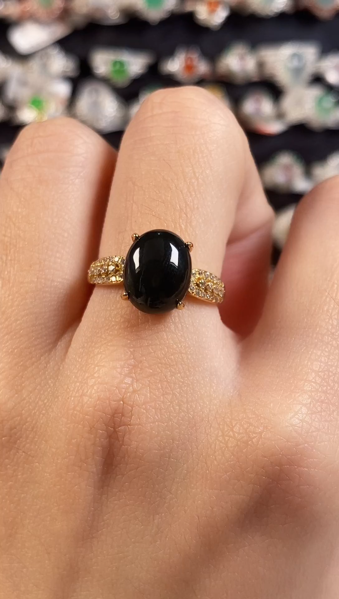 银S925镶嵌戒指翡翠天然A货翡翠40