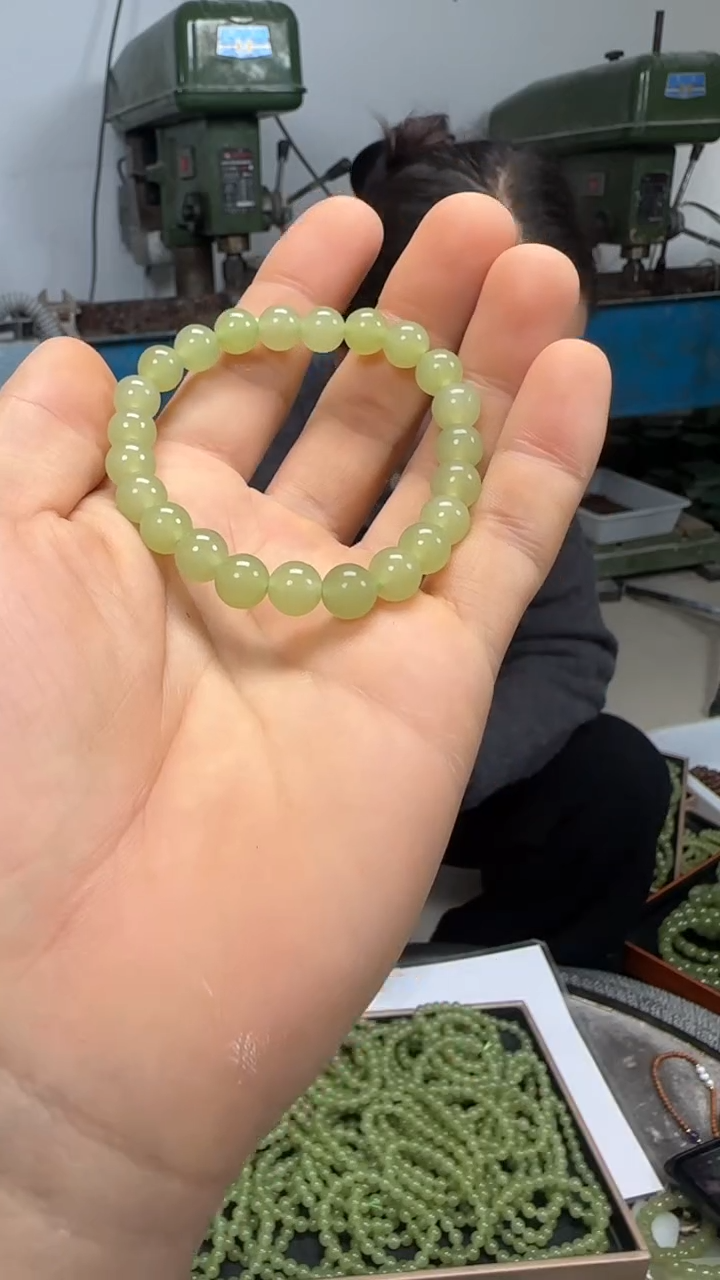  青黄卡8圆珠手串