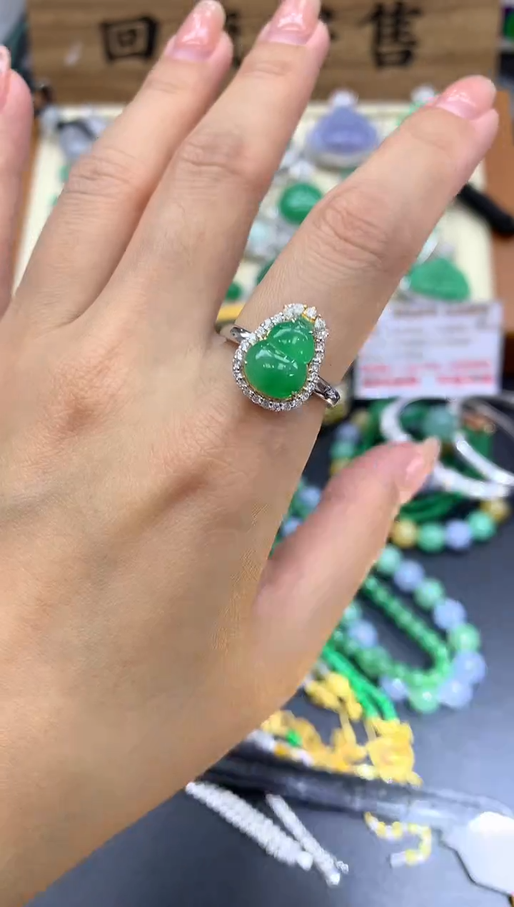 【闪购商品】翡翠戒指18K金镶嵌442-中国好珍宝