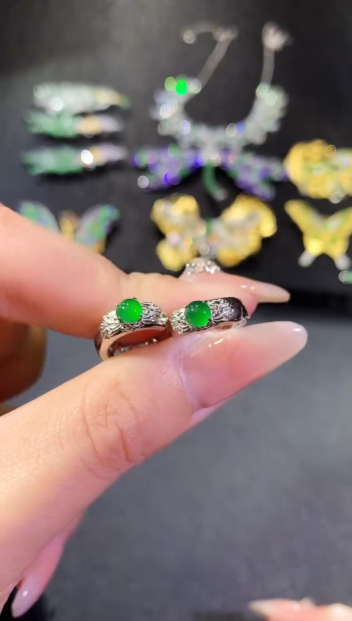 【闪购商品】翡翠耳饰银S925镶嵌115耳饰（多样性发货一件