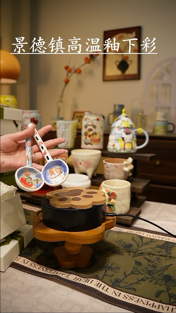 摆件【不带盒子】753高温釉下彩