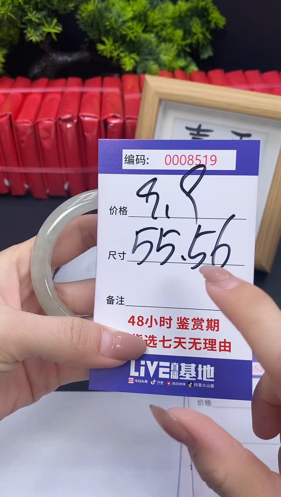 未镶嵌手镯翡翠0008519