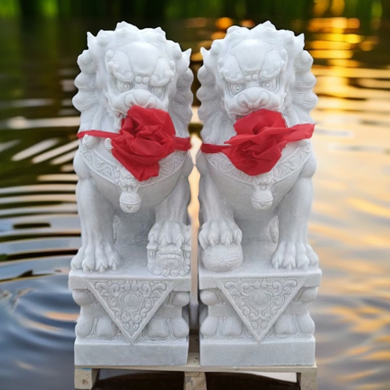 天然汉白玉石材石狮子天然大理石天然花岗岩石材