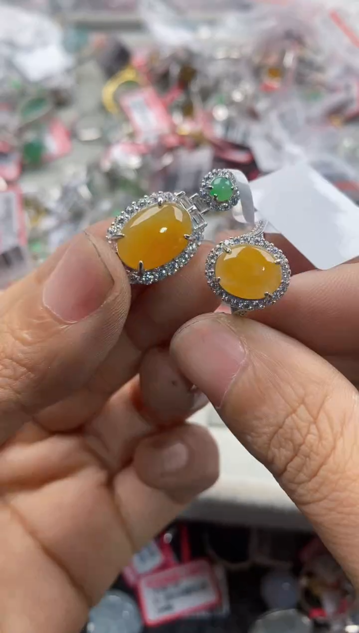 银S925镶嵌戒指翡翠11            9