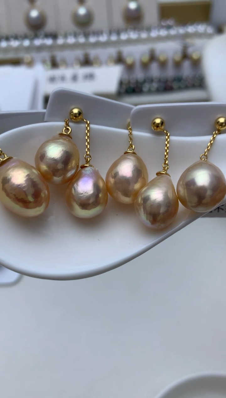 银S925镶嵌耳饰淡水珍珠w38 多样性发其一